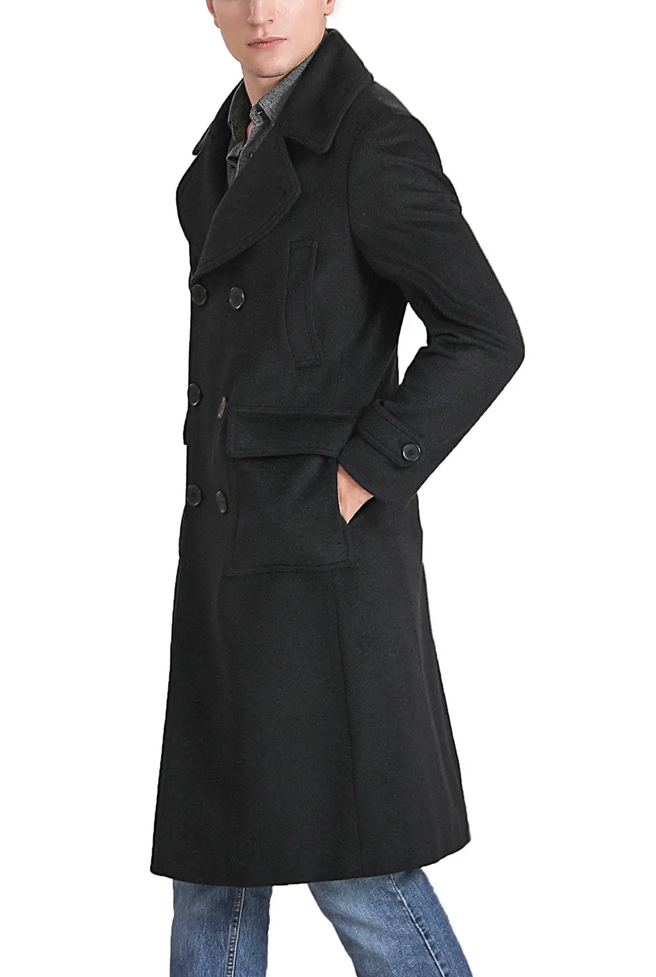 Landing Leathers Men Peter Wool Blend Long Walker Coat