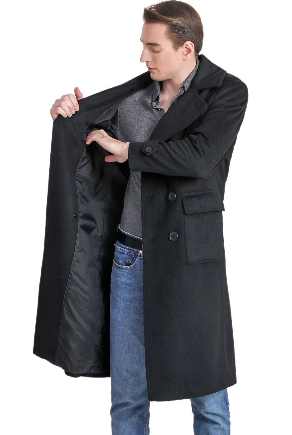 Landing Leathers Men Peter Wool Blend Long Walker Coat