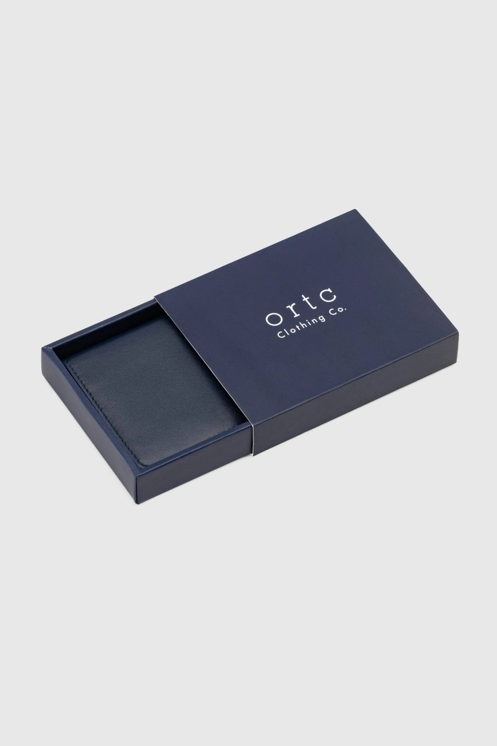 Leather Bifold Cardholder Navy