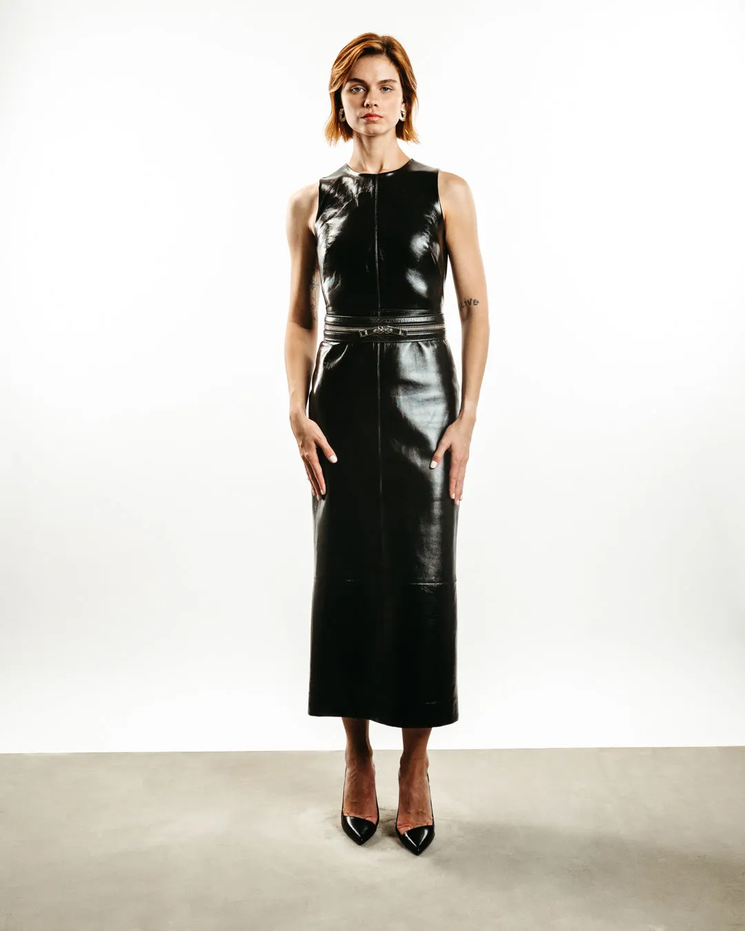 Leather Column Dress