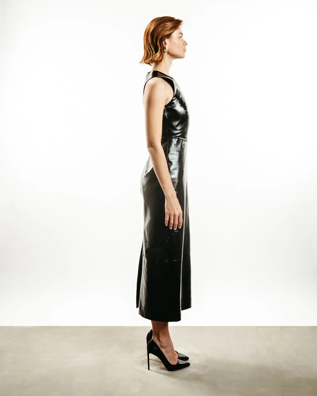 Leather Column Dress