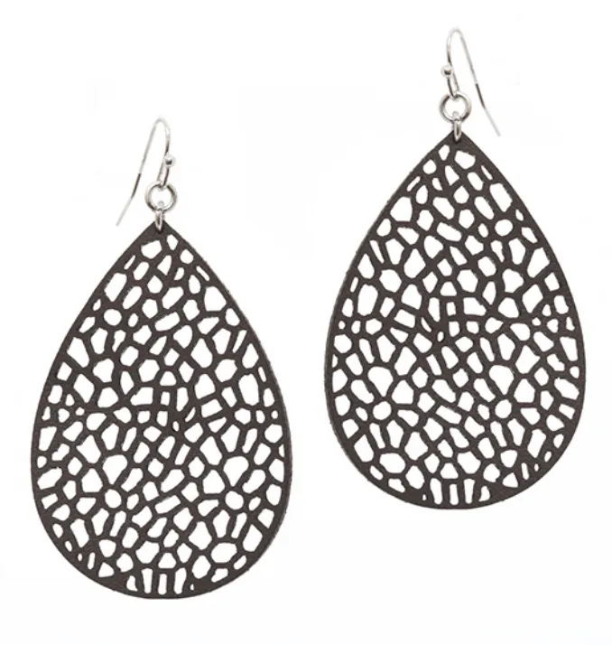 Leather Filigree Earring