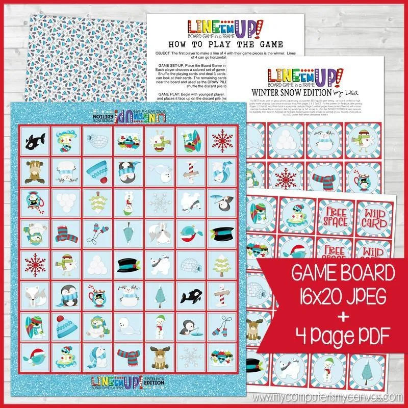 LINE 'Em UP! {WINTER} PRINTABLE Game