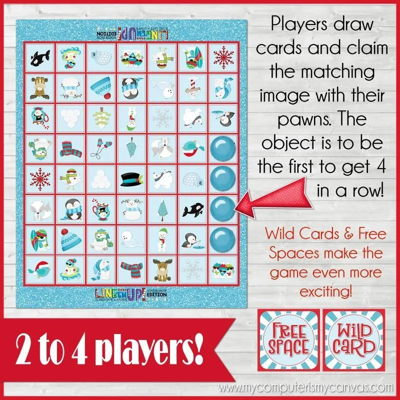 LINE 'Em UP! {WINTER} PRINTABLE Game