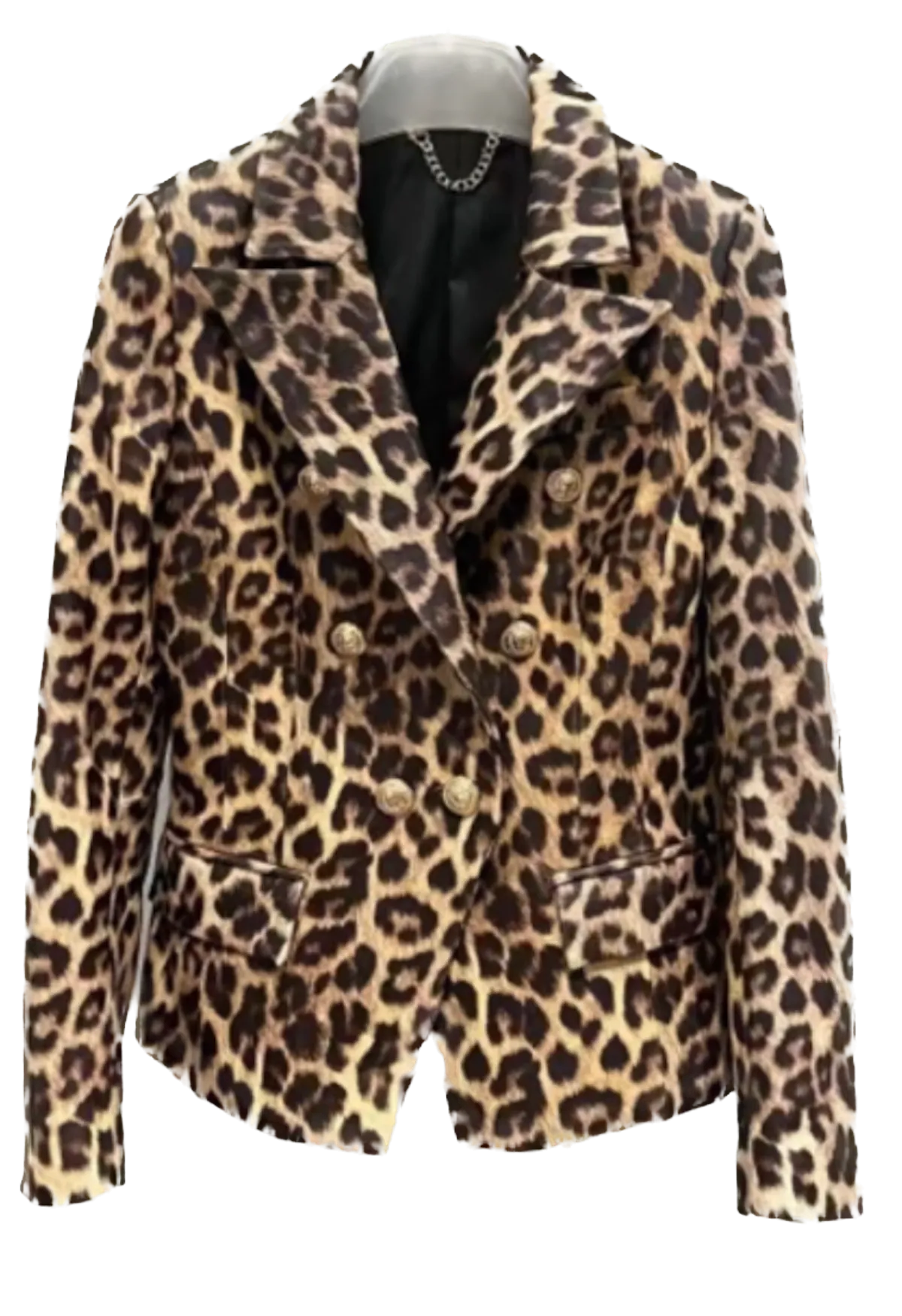 Luxe Leopard Leather Blazer