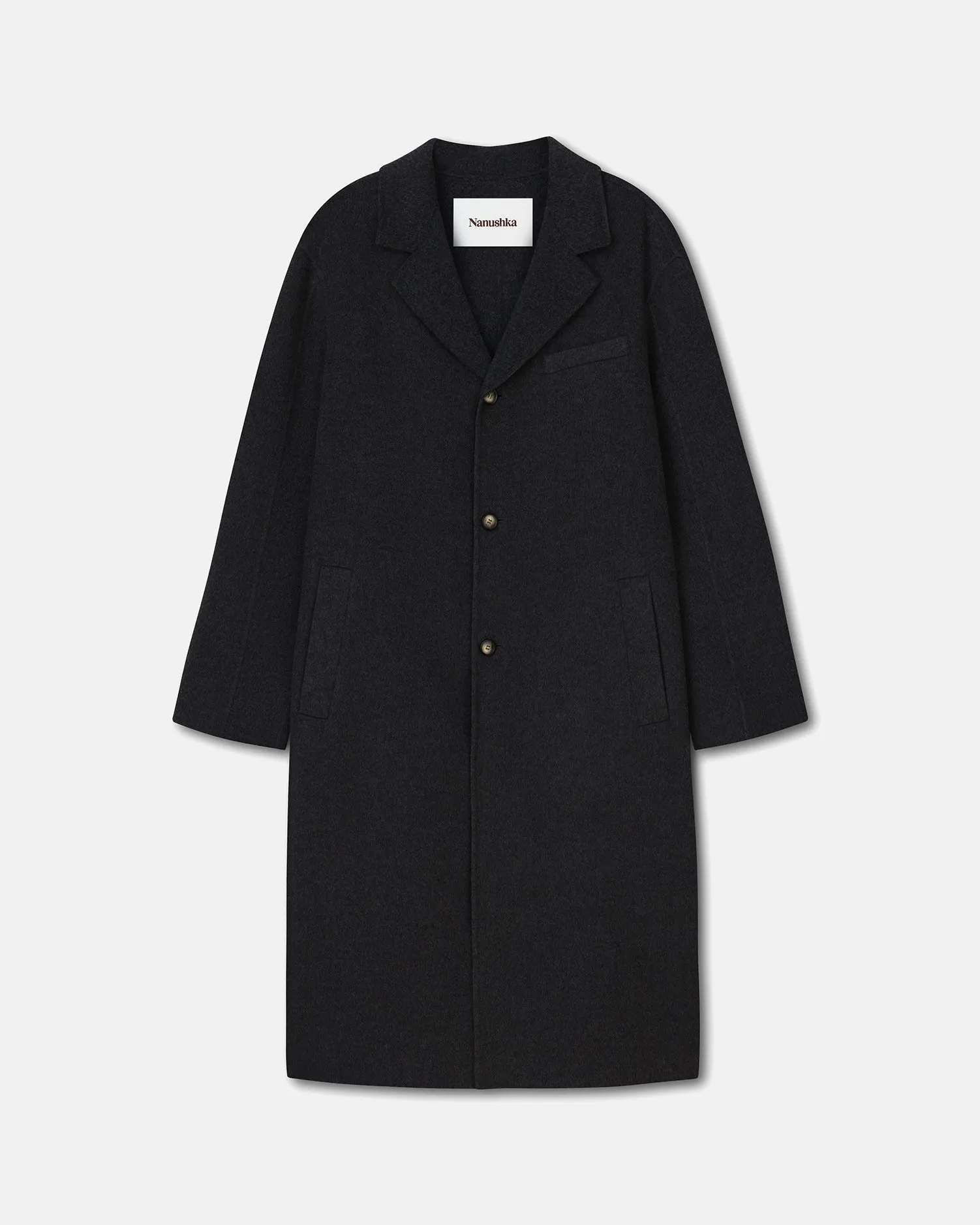 Marton - Double Wool And Silk Car Coat - Black