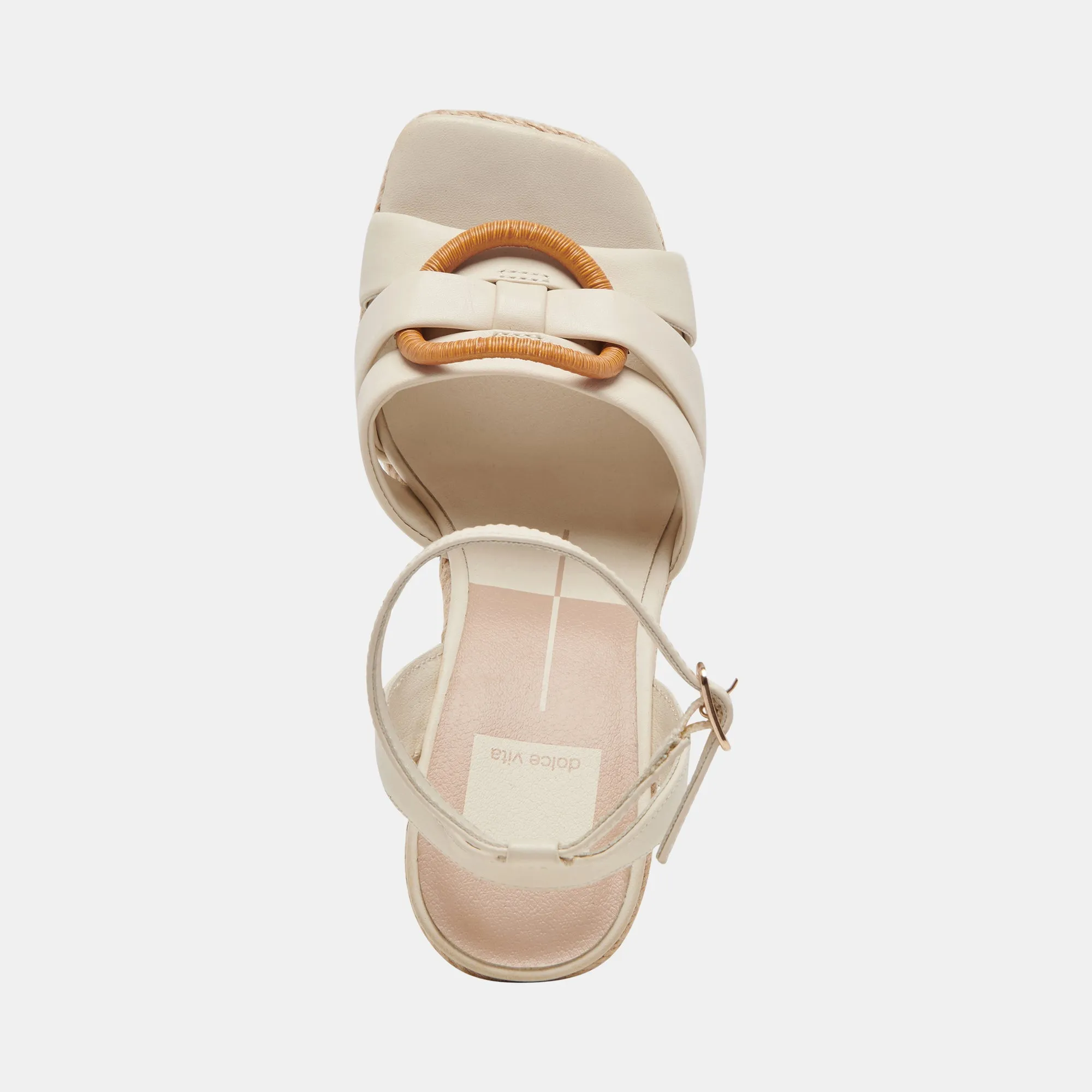 Ivory Leather Maze Wedges for Women