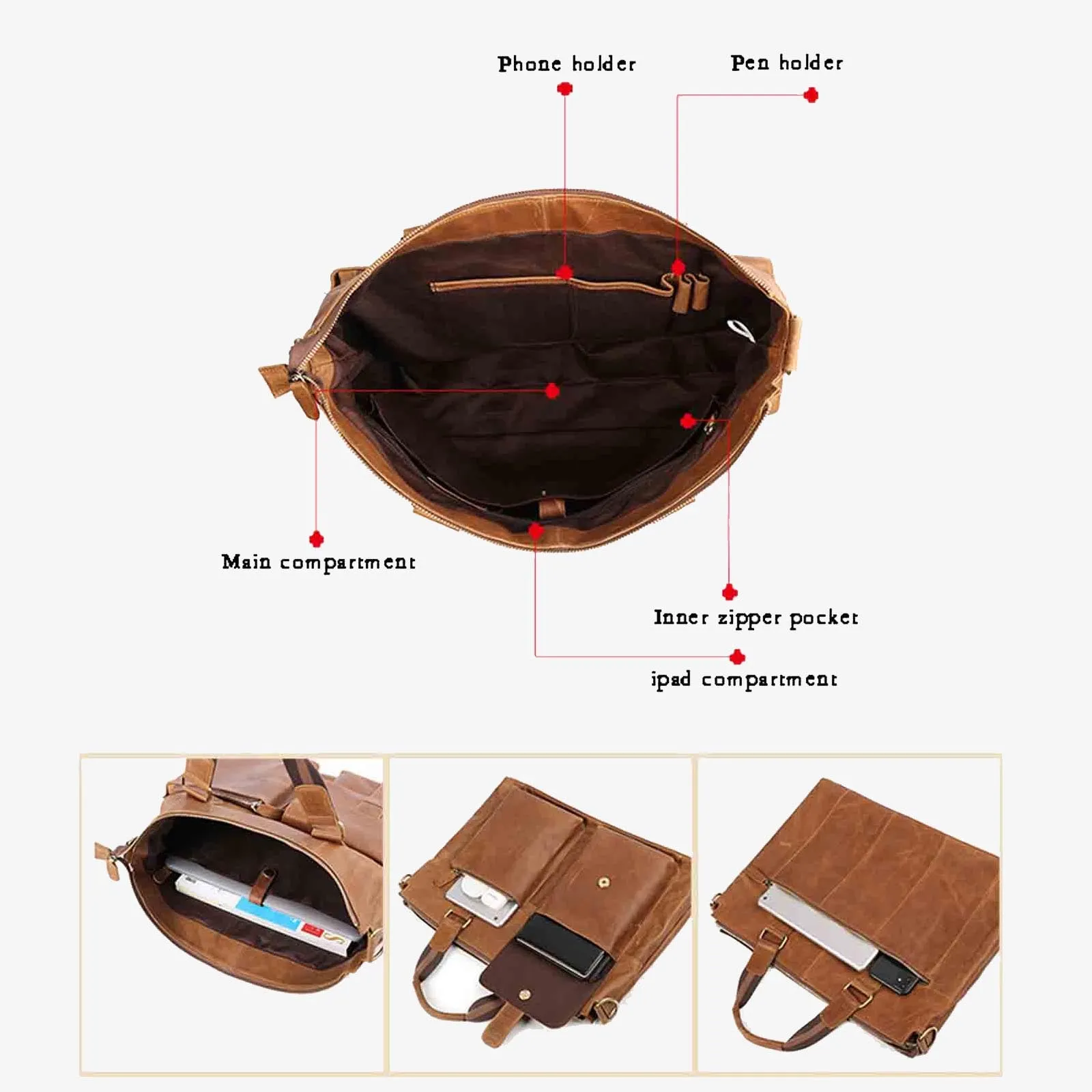 Men's Leather Messenger Bag