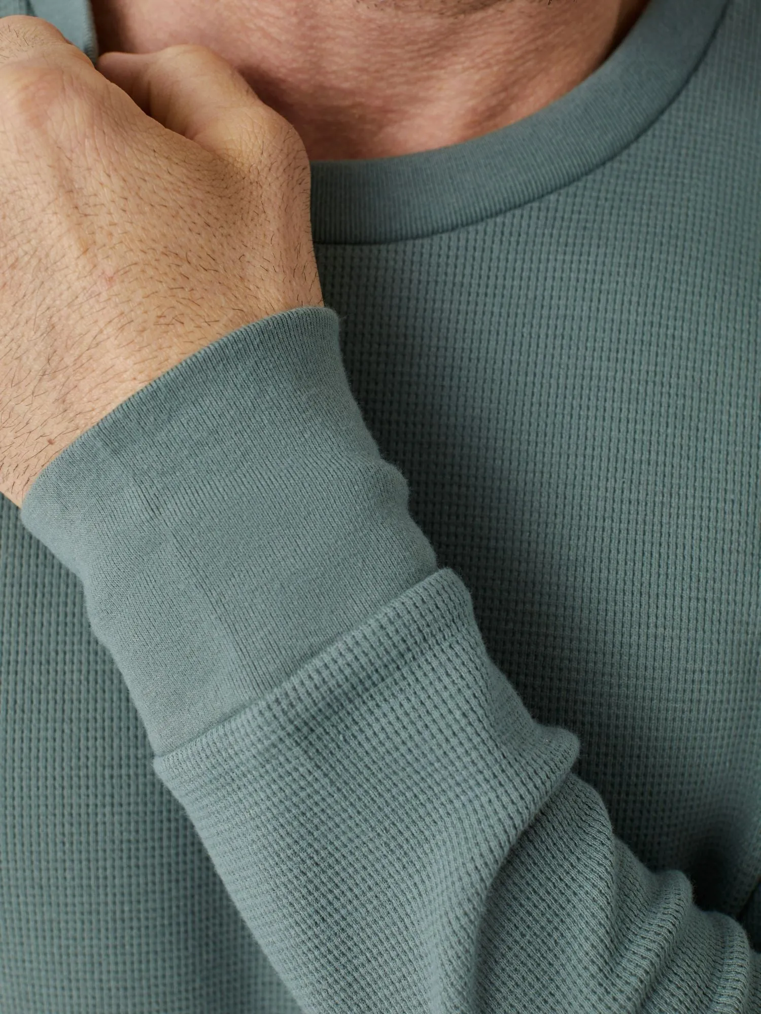 Mercury Green Thermal Long Sleeve Crew