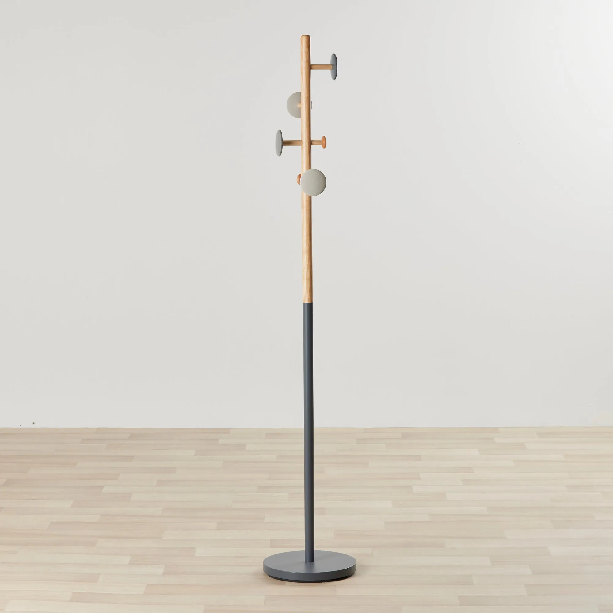 Mid C Coat Stand - Black/Natural/Grey