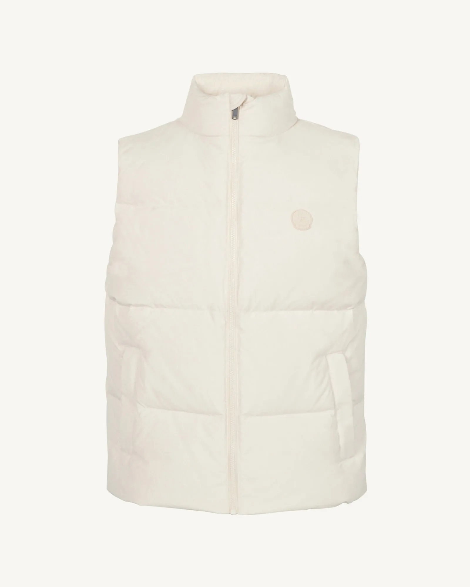 Nagano mixed puffer-style winter gilet Clay