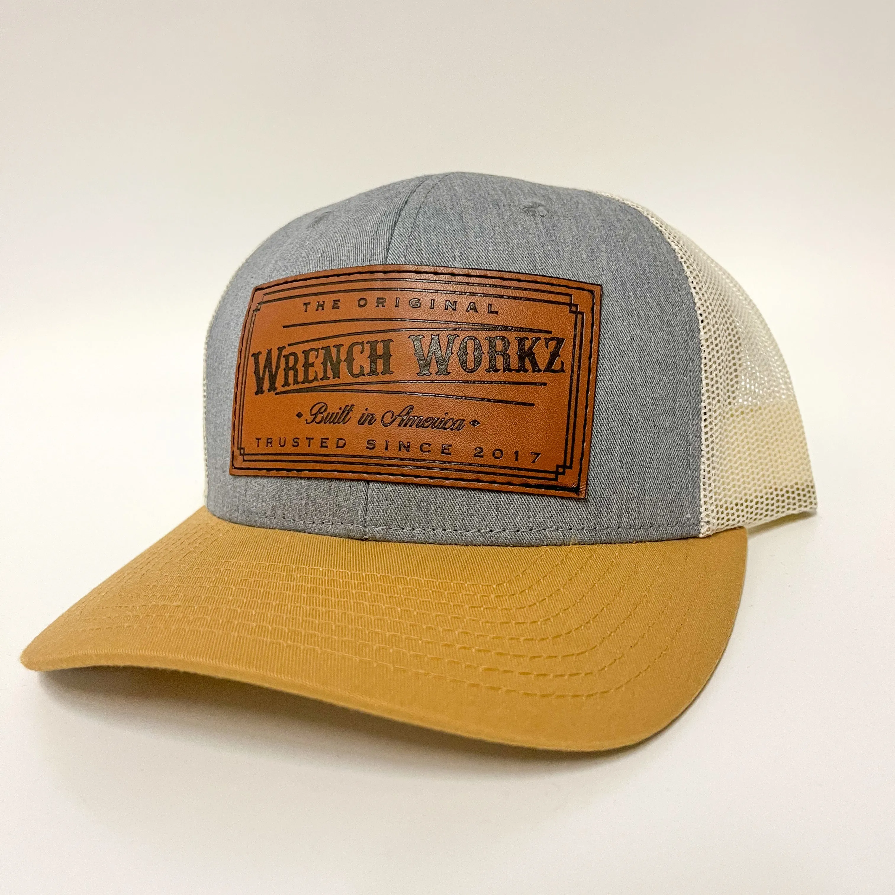 Rectangle Leather Snapback Hat