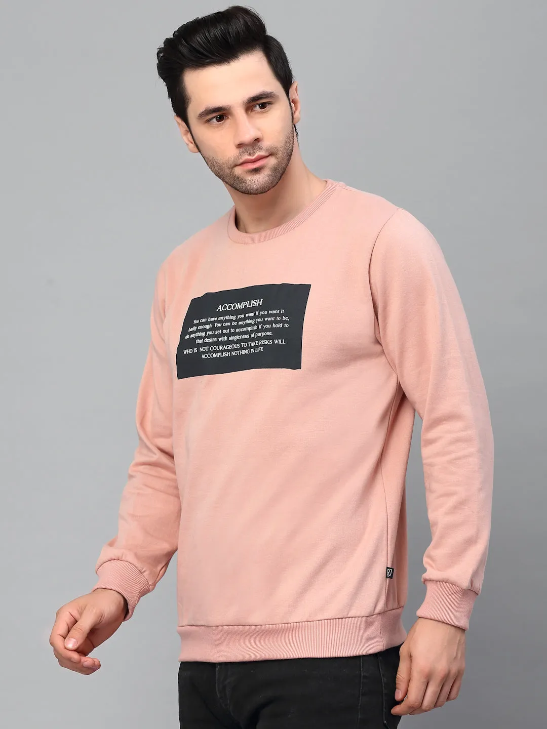 Round Neck Printed Fleece Sweatshirt