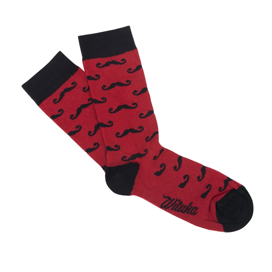 Socks Mustacho Burgundy