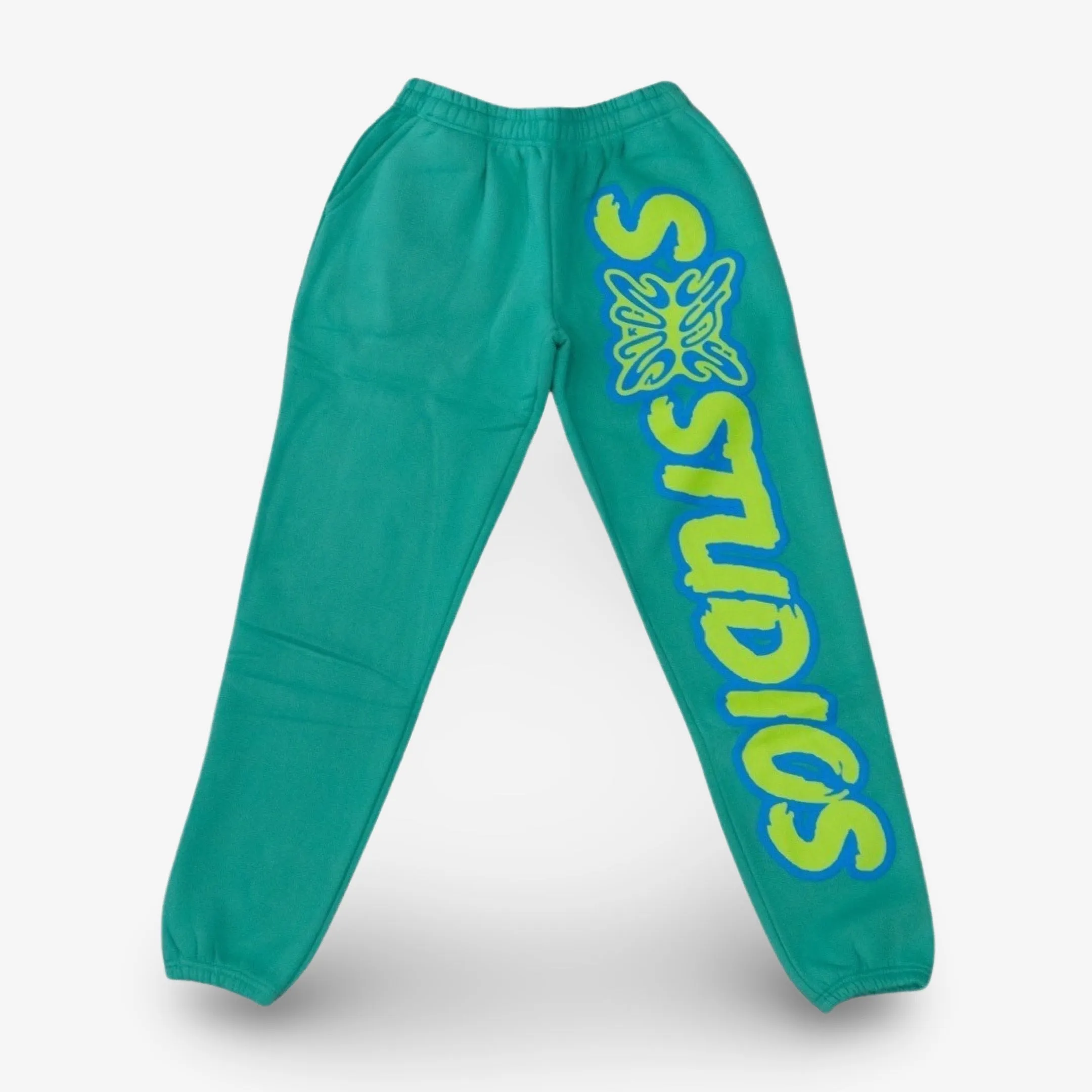 Mint Green and Powder Blue Stainbandz Puff Print Sweatpants from SB Studios