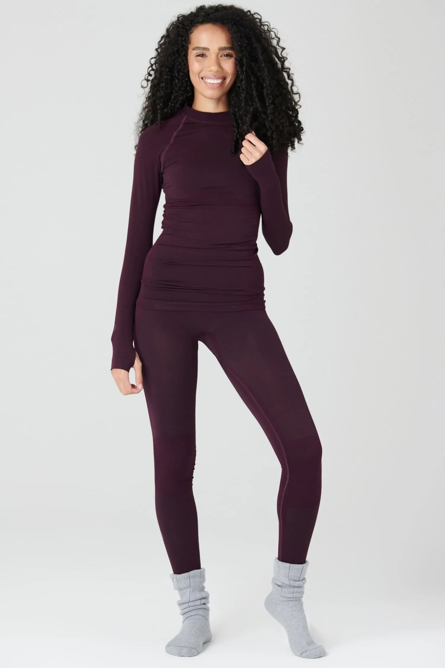 Thermal Seamless Base Layer Top - Aubergine