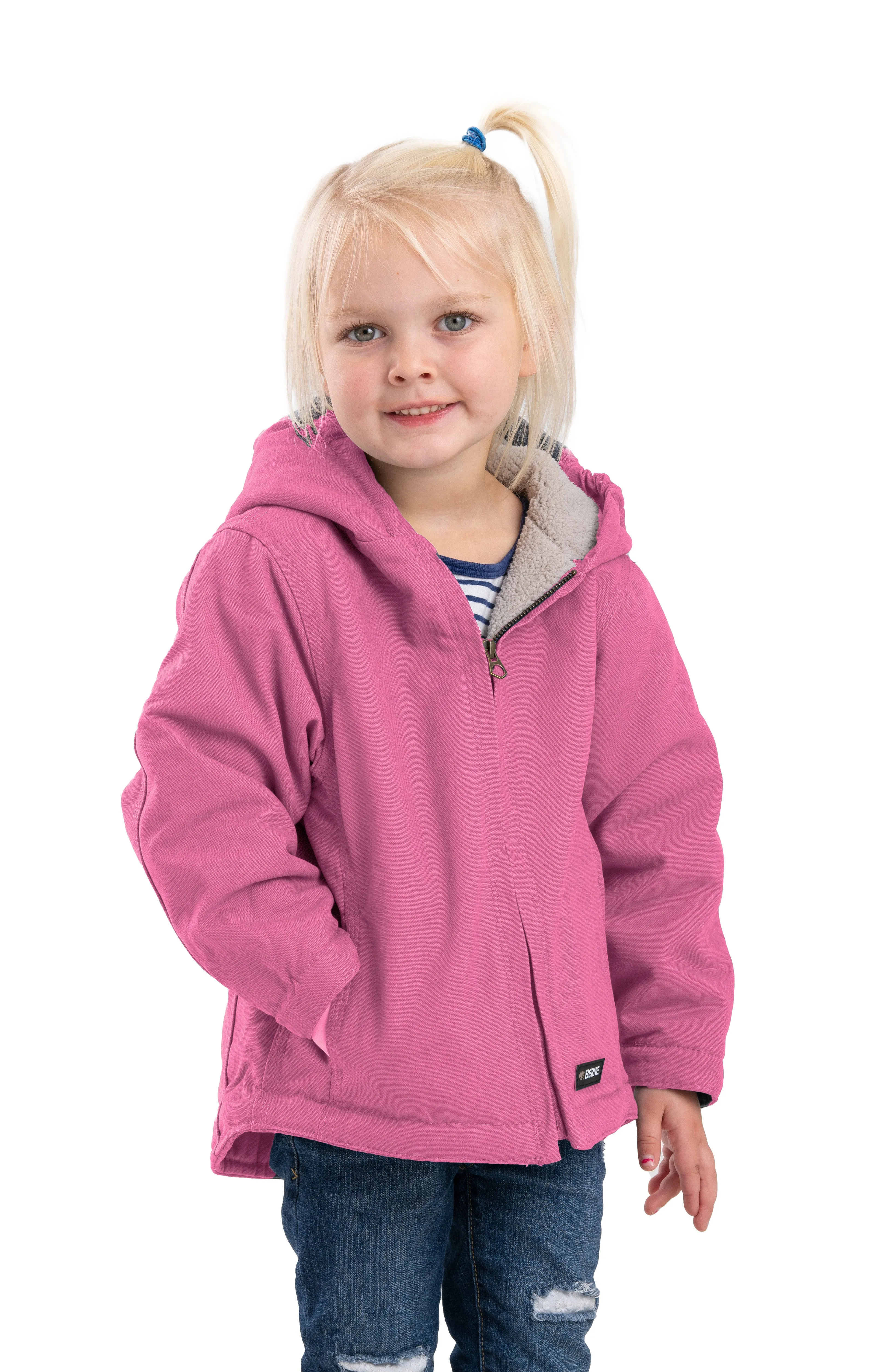 Toddler Girls' Sherpa-Lined Softstone Hooded Coat