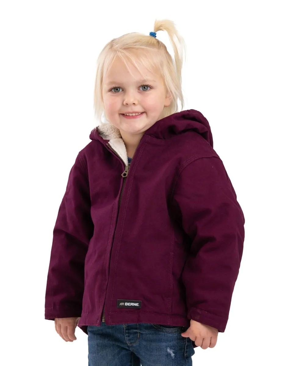 Toddler Girls' Sherpa-Lined Softstone Hooded Coat