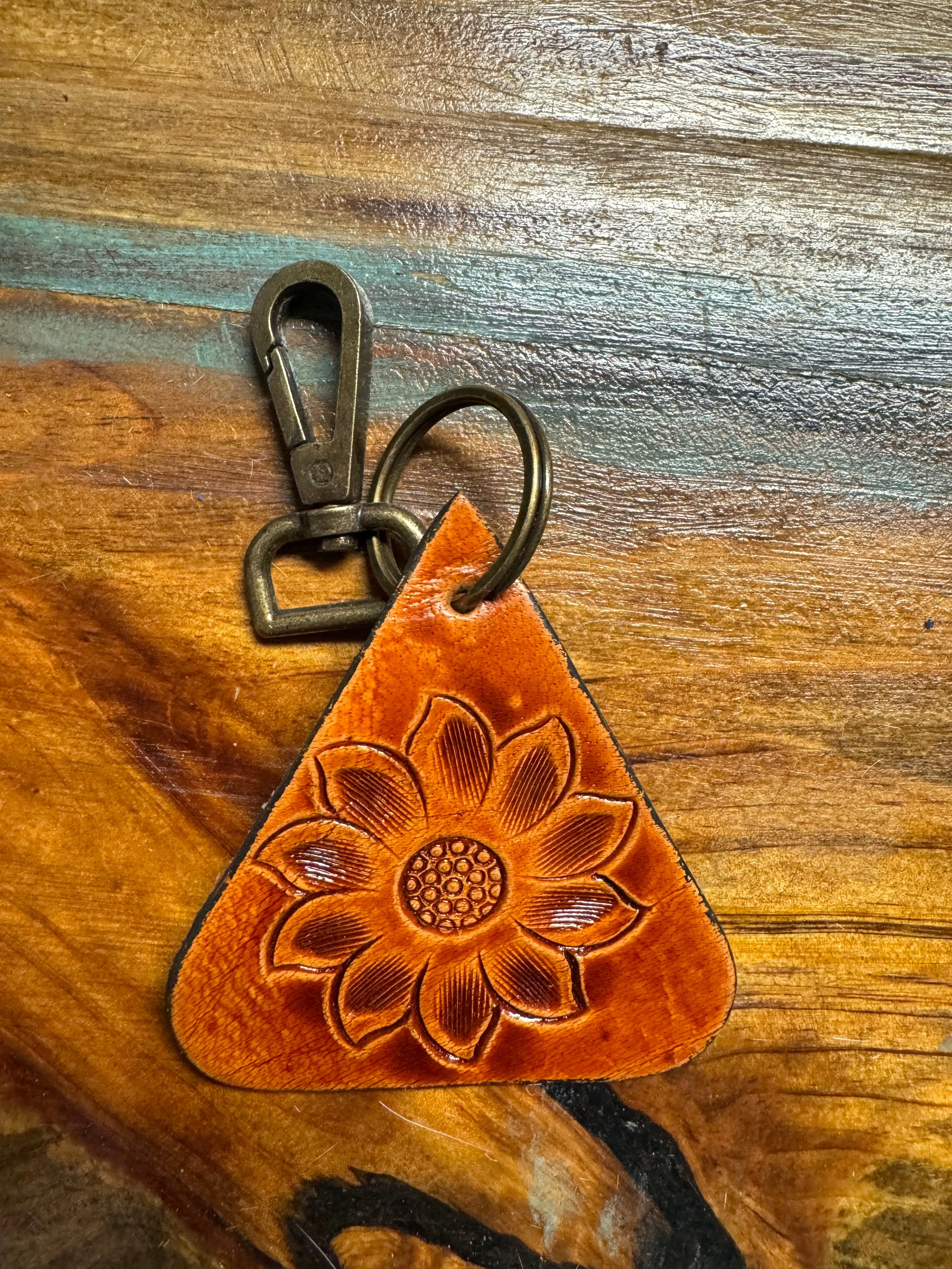 Tooled Leather Keychains