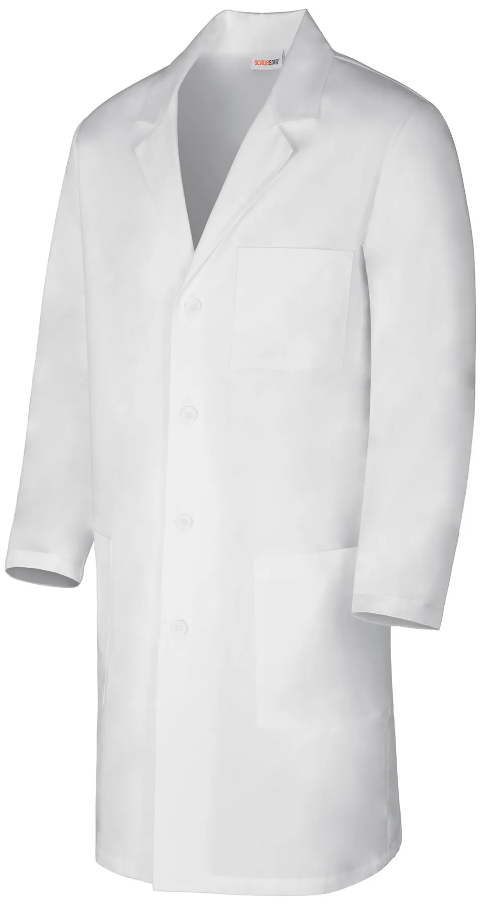 Unisex 40" Long Antimicrobial Lab Coat in White