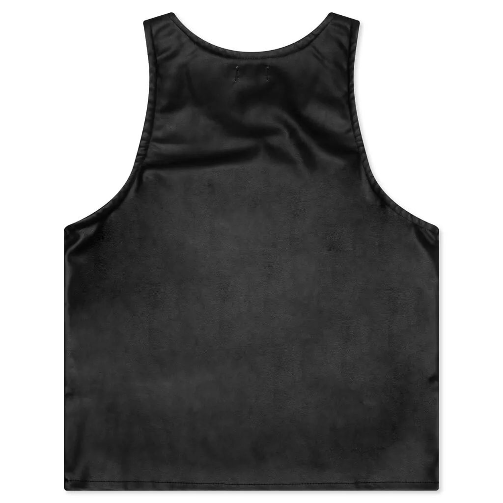 Vegan Leather Tank - Black