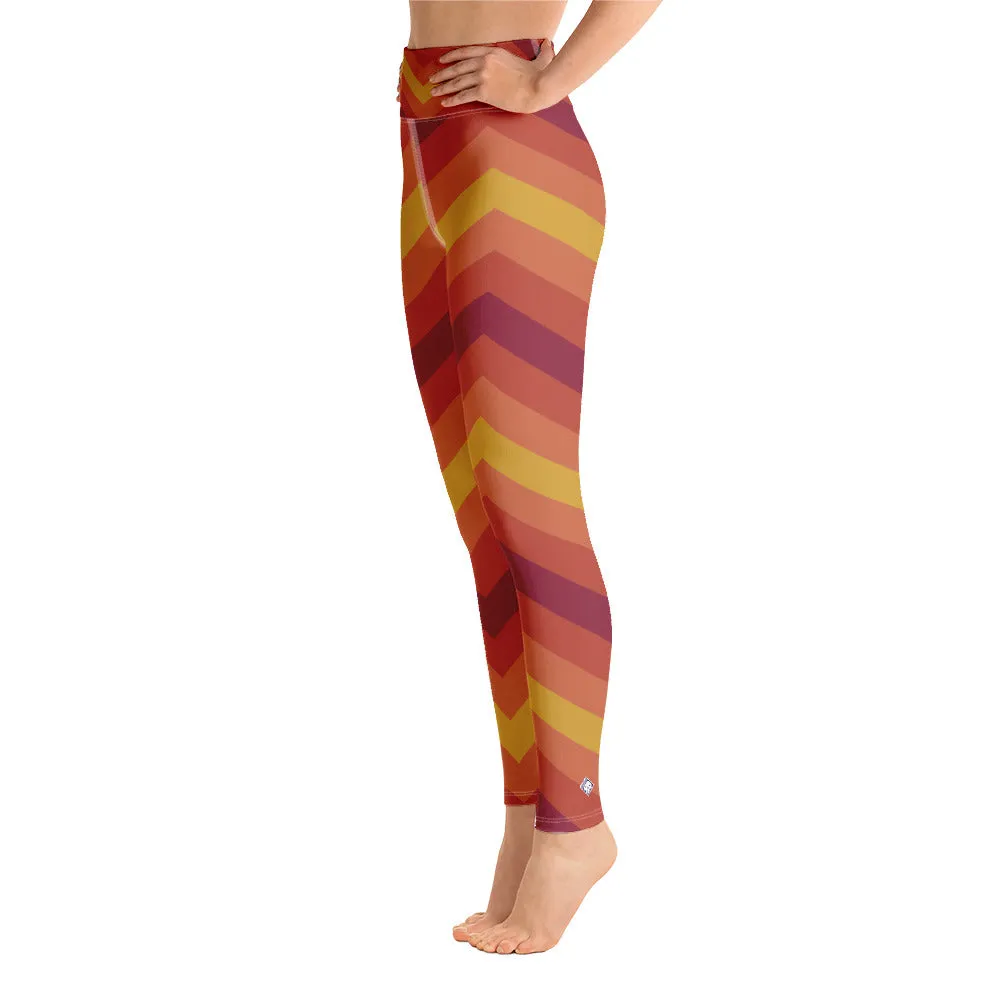 Women's High Waist Zig zag Autumn Leggings Tights