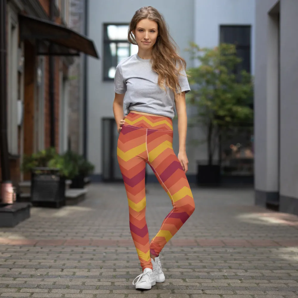 Women's High Waist Zig zag Autumn Leggings Tights