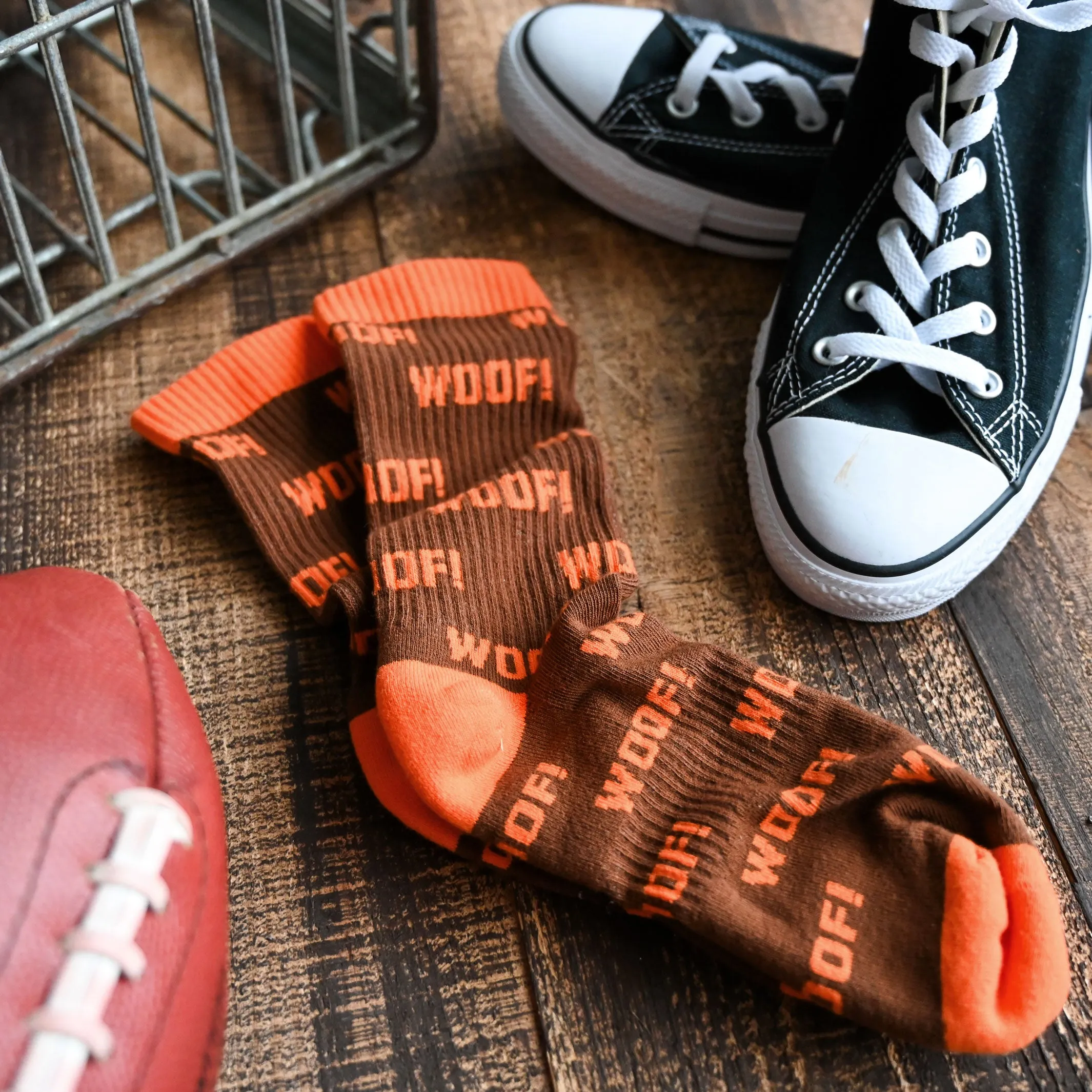 'WOOF!' Crew Socks